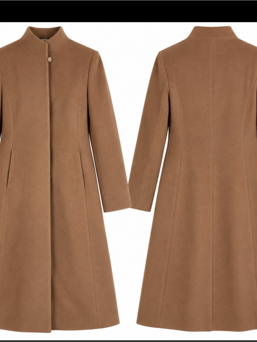 Cinzia Rocca Icons Camel Long Wool-Blend Trench Coat - Picture 2 of 14